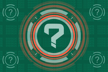 Poster - 
2d illustration question mark background
