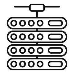 Poster - Server center connection icon, outline style