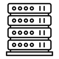 Poster - Server rack icon, outline style