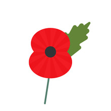 Day Of Remembrance For The Victims Of World War II. Poppy Symbol Of Memory.