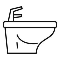 Canvas Print - Bathroom bidet icon, outline style