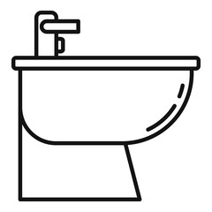 Canvas Print - Home bidet icon, outline style