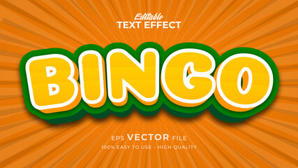 Editable text style effect - Bingo game text style theme