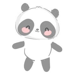 Fototapete - cute panda fun hand drawn vector illustration