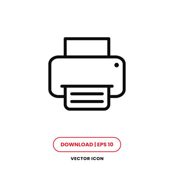 Printer icon vector. Print sign
