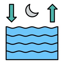 Vector Tides Outline Icon Design