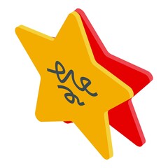 Poster - Memo star note icon. Isometric of Memo star note vector icon for web design isolated on white background