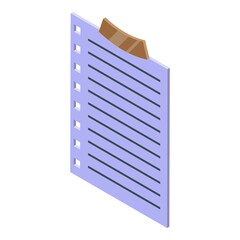 Poster - Memo board paper icon. Isometric of Memo board paper vector icon for web design isolated on white background