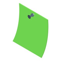 Poster - Green memo icon. Isometric of Green memo vector icon for web design isolated on white background