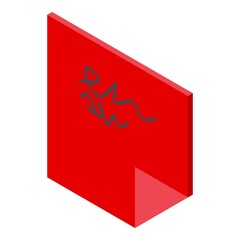 Poster - Red sticky icon. Isometric of Red sticky vector icon for web design isolated on white background