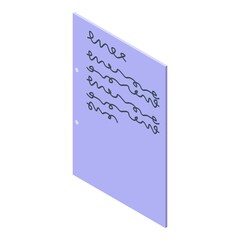 Poster - Fridge memo note icon. Isometric of Fridge memo note vector icon for web design isolated on white background