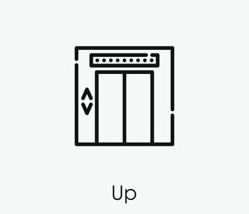 Poster - Up vector icon.  Editable stroke. Linear style sign for use on web design and mobile apps, logo. Symbol illustration. Pixel vector graphics - Vector