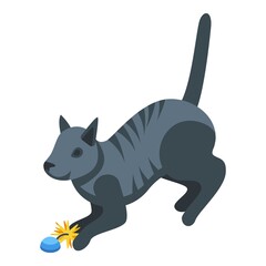 Canvas Print - Playful cat icon. Isometric of Playful cat vector icon for web design isolated on white background