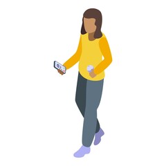 Poster - smartphone phone call icon. isometric of smartphone phone call vector icon for web design isolated o