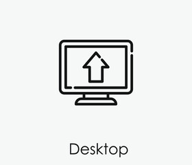 Poster - Desktop vector icon.  Editable stroke. Linear style sign for use on web design and mobile apps, logo. Symbol illustration. Pixel vector graphics - Vector