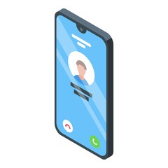 Sticker - Smartphone incoming call icon. Isometric of Smartphone incoming call vector icon for web design isolated on white background