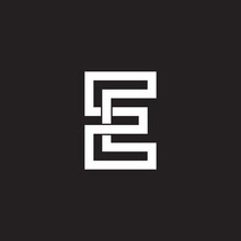 Letter E Uppercase Infinity Geometric Line Logo Vector