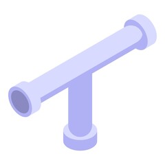 Poster - sewerage cross pipe icon. isometric of sewerage cross pipe vector icon for web design isolated on wh