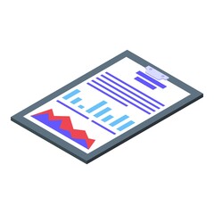Poster - Graph chart investments icon. Isometric of Graph chart investments vector icon for web design isolated on white background