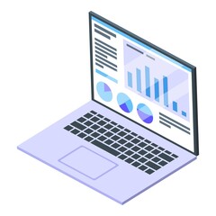 Poster - Laptop investments icon. Isometric of Laptop investments vector icon for web design isolated on white background