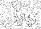Fototapeta Dinusie - Coloring book for children with a dinosaur