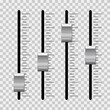 Sound mixer console buttons. Realistic vector illustration
