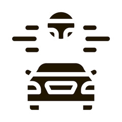 Canvas Print - help for driving car glyph icon vector. help for driving car sign. isolated symbol illustration