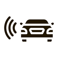 Sticker - car network connection glyph icon vector. car network connection sign. isolated symbol illustration