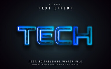 Fototapete - Tech neon text effect