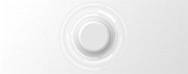 Circle circular abstract technology innovation concept vector background and circuit with some Elements of this image, black and white