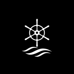 Poster - Nautical logo isolated on dark background