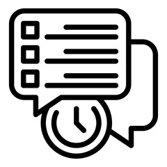 Poster - Task schedule chat icon. Outline Task schedule chat vector icon for web design isolated on white background