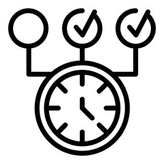Poster - Task schedule hours icon. Outline Task schedule hours vector icon for web design isolated on white background