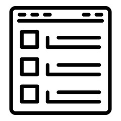 Aufkleber - web page task schedule icon. outline web page task schedule vector icon for web design isolated on w