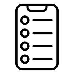 Poster - Smartphone task schedule icon. Outline Smartphone task schedule vector icon for web design isolated on white background