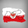 Flag of  Tyrol brush strokes.  High quality map and Flag of Tyrol on transparent background for your web site design, app, UI. Austria. EPS10.