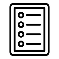 Poster - Clipboard task schedule icon. Outline Clipboard task schedule vector icon for web design isolated on white background