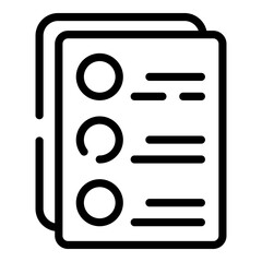 Poster - Paper office task icon. Outline Paper office task vector icon for web design isolated on white background