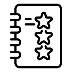 Poster - Task schedule stars icon. Outline Task schedule stars vector icon for web design isolated on white background