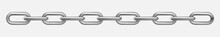 Metal Silver Chain On White Panoramic Background - Vector