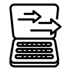 Poster - Laptop backup icon. Outline Laptop backup vector icon for web design isolated on white background