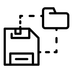 Poster - Media folder backup icon. Outline Media folder backup vector icon for web design isolated on white background