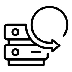 Poster - Server data copy icon. Outline Server data copy vector icon for web design isolated on white background