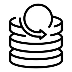 Poster - Database sync icon. Outline Database sync vector icon for web design isolated on white background