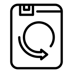 Poster - Data sync icon. Outline Data sync vector icon for web design isolated on white background