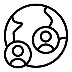 Poster - Global crew icon. Outline Global crew vector icon for web design isolated on white background