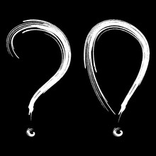 Abstract Question And Exclamation Marks In White On Black Background Vector