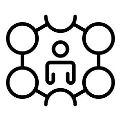 Poster - Crew manager icon. Outline Crew manager vector icon for web design isolated on white background