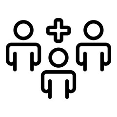 Poster - New team member . Outline New team member vector icon for web design isolated on white background