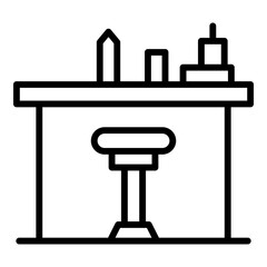 Poster - Bartender counter icon. Outline Bartender counter vector icon for web design isolated on white background